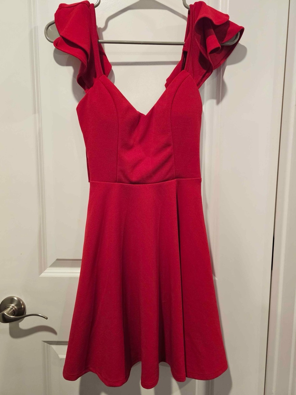 City Studios Red Ruffle Strap Mini Dress | SIZE XS